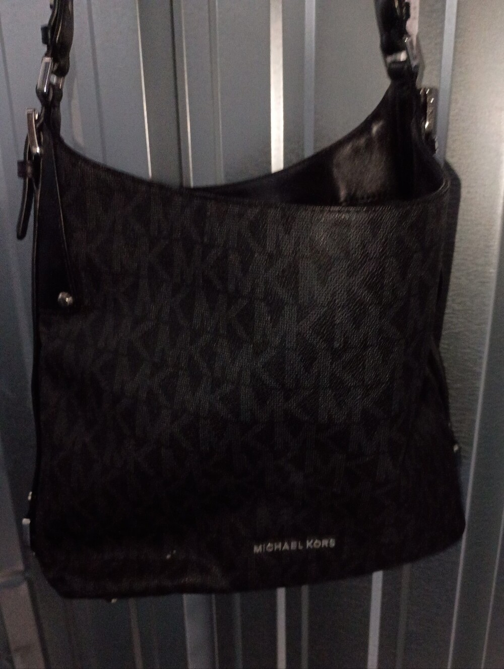 Michael Kors Black MK Logo Messenger Bag